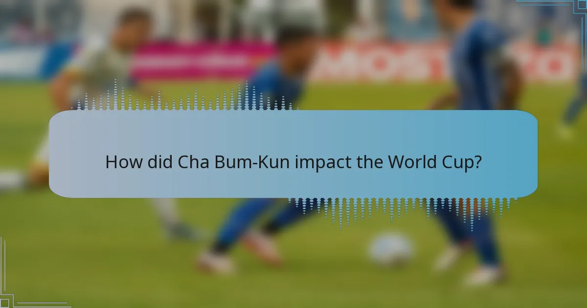 How did Cha Bum-Kun impact the World Cup?
