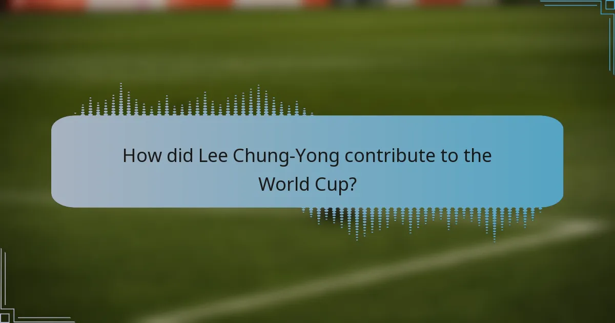 How did Lee Chung-Yong contribute to the World Cup?