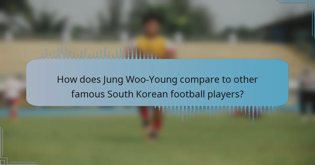 How does Jung Woo-Young compare to other famous South Korean football players?