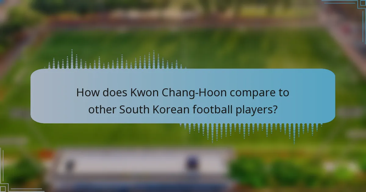 How does Kwon Chang-Hoon compare to other South Korean football players?