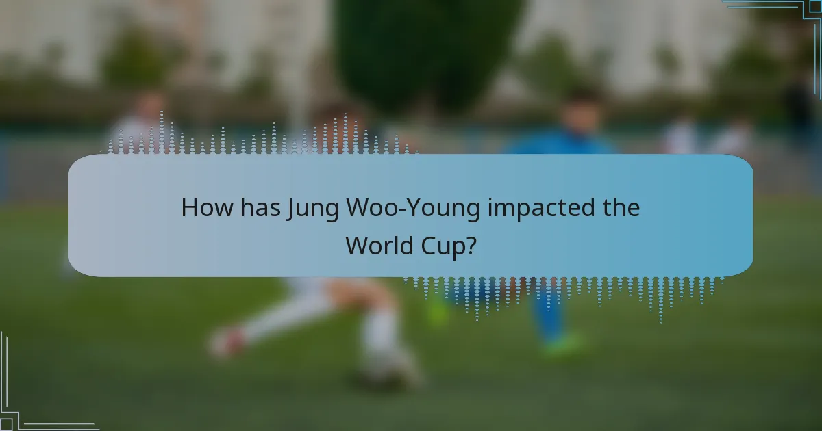 How has Jung Woo-Young impacted the World Cup?