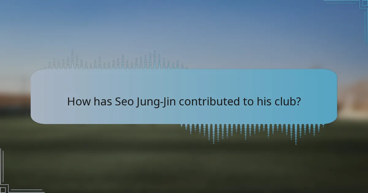 How has Seo Jung-Jin contributed to his club?