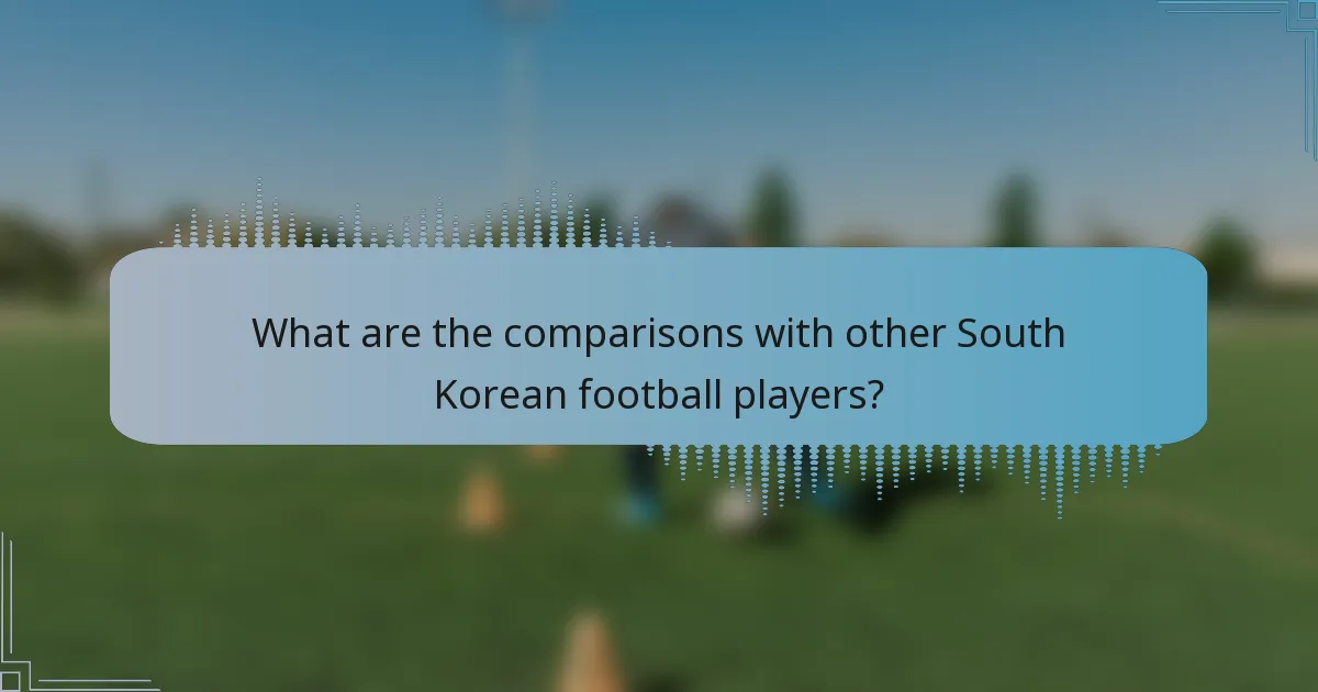 What are the comparisons with other South Korean football players?
