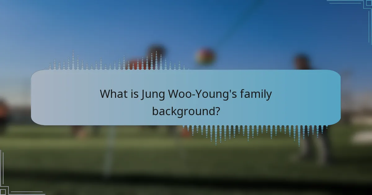 What is Jung Woo-Young's family background?