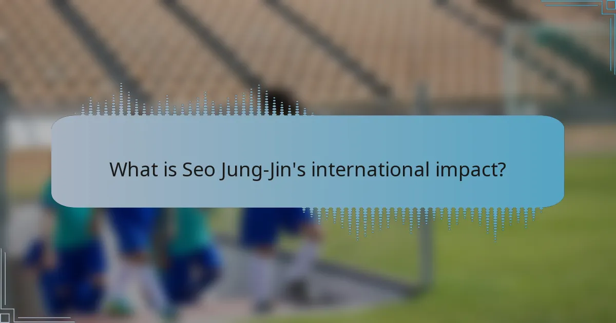 What is Seo Jung-Jin's international impact?