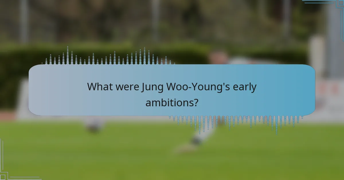 What were Jung Woo-Young's early ambitions?
