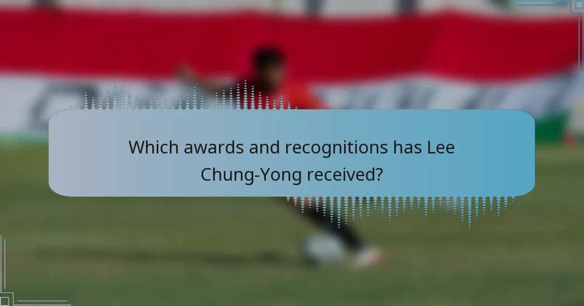Which awards and recognitions has Lee Chung-Yong received?