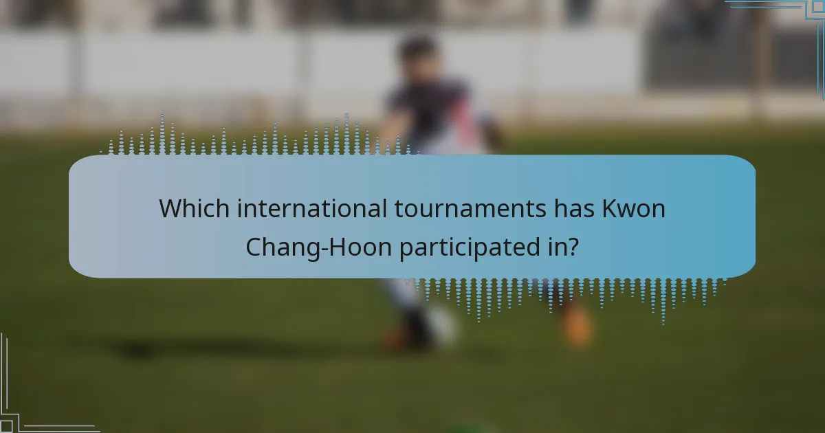Which international tournaments has Kwon Chang-Hoon participated in?